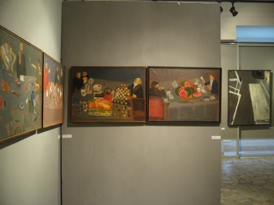 Oramus, obrazy z cyklu Uczta, w głębi Sobolewski