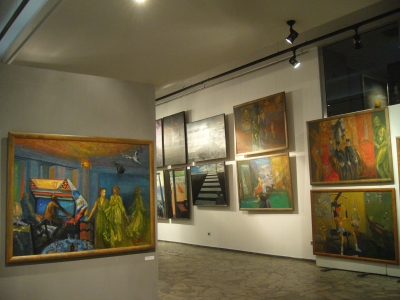 Oramus, obrazy Homo ludens, Fitness Club, lata 90.